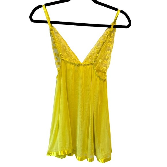 Chartreuse Embroidered Sequin Babydoll Slip - Picture 4 of 5